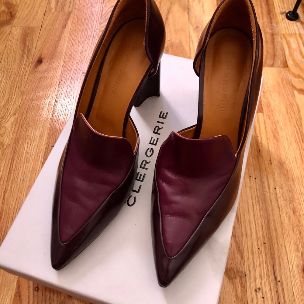 Clergerie Burgundy Leather Heels